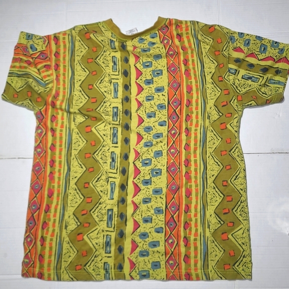 Urban Outfitters Shirt Yellow Geometric Hipster Men's M - Picture 6 of 10